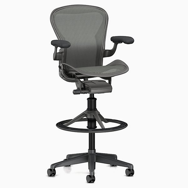 Aeron Stool Counter Heightand Carbon, Bar Height Chairs With Arms