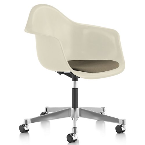 Eames Molded Fiberglass Task Armchair with Upholstered Seat Pad