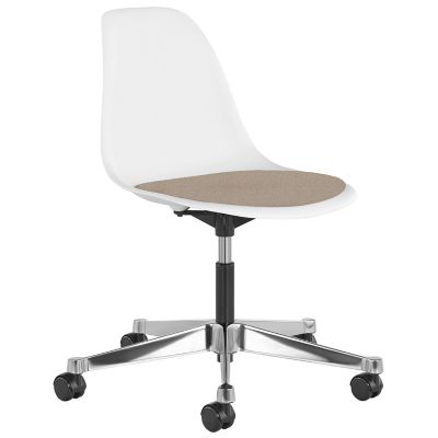 Eames Molded Plastic Task Chair with Upholstered Seat Pad