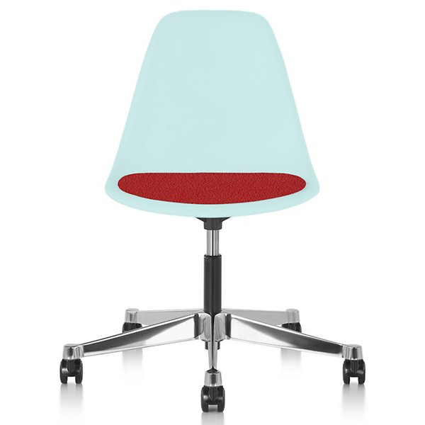 Eames Molded Plastic Task Chair with Upholstered Seat Pad