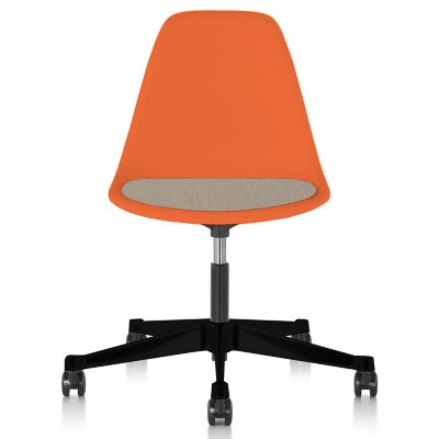 Eames Molded Plastic Task Chair with Upholstered Seat Pad