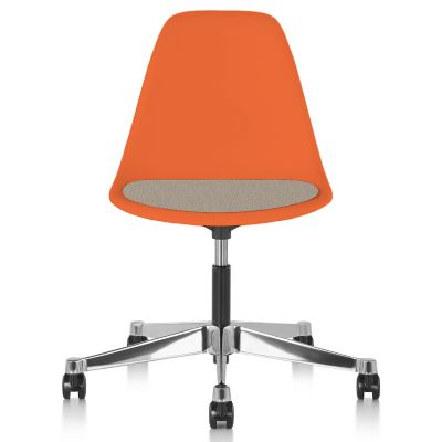 Eames Molded Plastic Task Chair with Upholstered Seat Pad