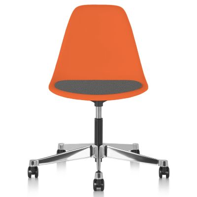 Eames Molded Plastic Task Chair with Upholstered Seat Pad