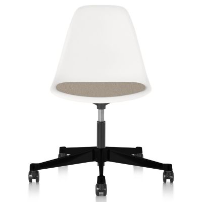 Eames Molded Plastic Task Chair with Upholstered Seat Pad