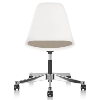 Eames Molded Plastic Task Chair with Upholstered Seat Pad