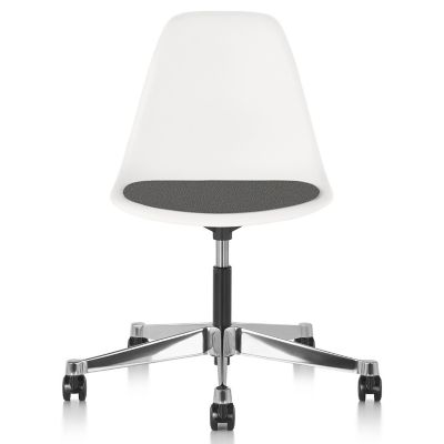 Eames Molded Plastic Task Chair with Upholstered Seat Pad