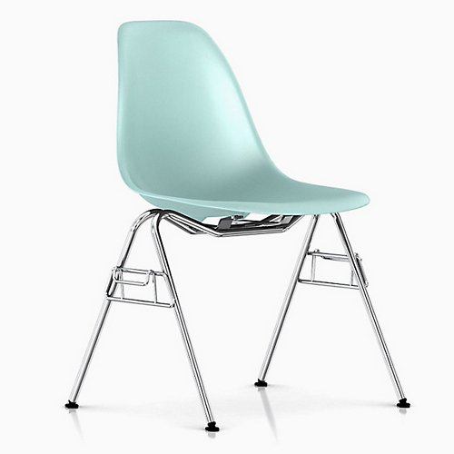 Eames Molded Plastic Side Chair (Aqua Sky/8654) - OPEN BOX