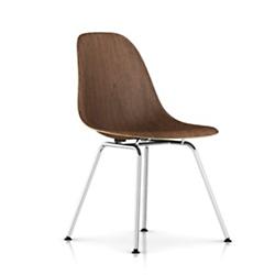 Eames Molded Wood Side Chair (Chrome/Walnut) - OPEN BOX