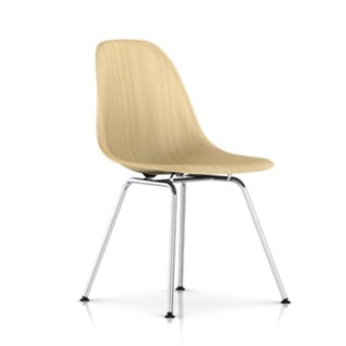 Eames Molded Wood Side Chair (Chrome/White Ash) - OPEN BOX