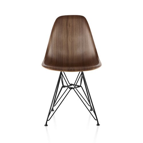 Eames Molded Wood Side Chair w/ Wire Base (Black) - OPEN BOX