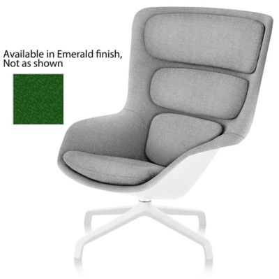 Striad High Back Lounge Chair (Emerald/White)-OPEN BOX