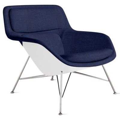 Striad Lounge Low Back Chair, Wire Base