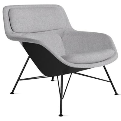 Striad Lounge Low Back Chair, Wire Base