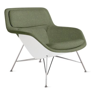Striad Lounge Low Back Chair, Wire Base