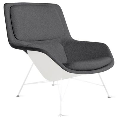 Striad Lounge Mid Back Chair, Wire Base