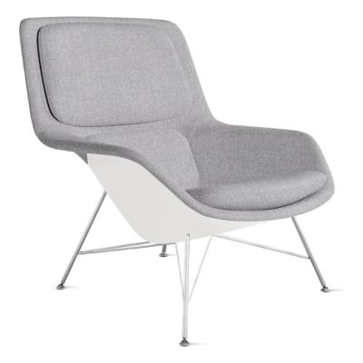 Striad Lounge Mid Back Chair, Wire Base