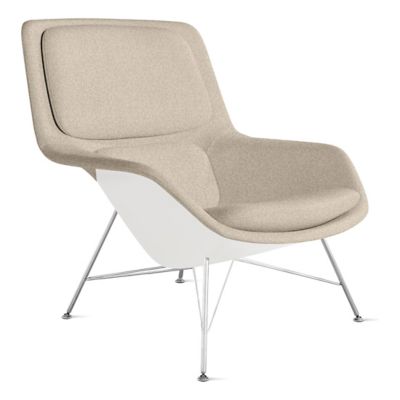 Striad Lounge Mid Back Chair, Wire Base