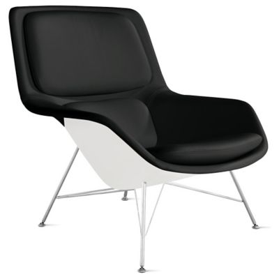 Striad Lounge Mid Back Chair, Wire Base