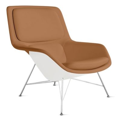 Striad Lounge Mid Back Chair, Wire Base