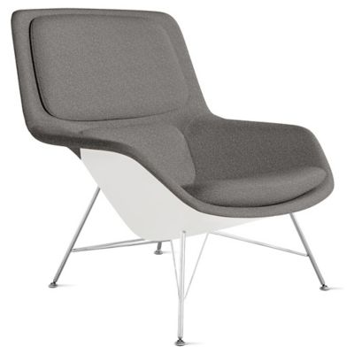 Striad Lounge Mid Back Chair, Wire Base