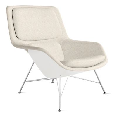 Striad Lounge Mid Back Chair, Wire Base