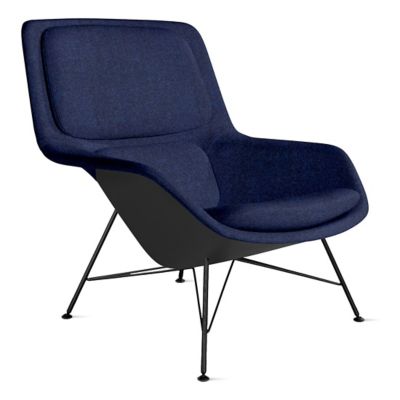 Striad Lounge Mid Back Chair, Wire Base