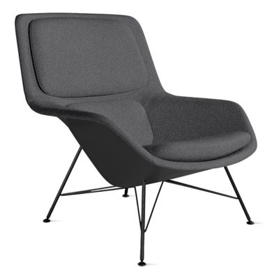 Striad Lounge Mid Back Chair, Wire Base