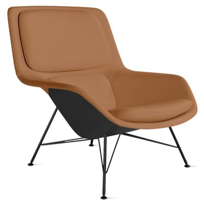 Striad Lounge Mid Back Chair, Wire Base