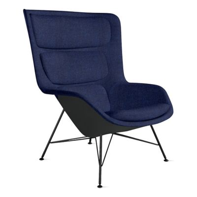 Striad Lounge High Back Chair, Wire Base
