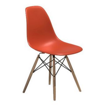 Eames Molded Plastic Side Chair With Dowel Leg Bases By Herman