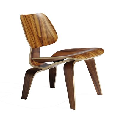 Eames Molded Plywood Lounge Chair with Wood Legs