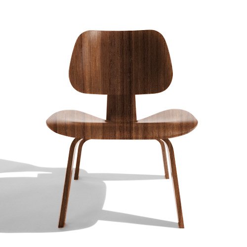 Eames Molded Plywood Lounge Chair with Wood Legs by Herman Miller 