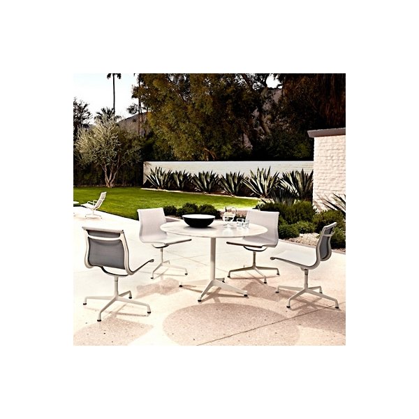 Eames Round Dining Tables with Contract Base, Outdoor