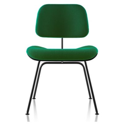Eames Molded Plywood Dining Chair with Metal Legs, Upholstered