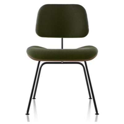 Eames Molded Plywood Dining Chair with Metal Legs, Upholstered