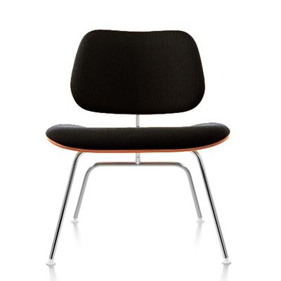 Eames Molded Plywood Lounge Chair with Metal Legs, Upholstered