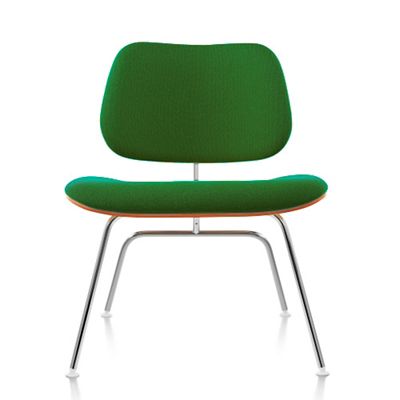 Eames Molded Plywood Lounge Chair with Metal Legs, Upholstered