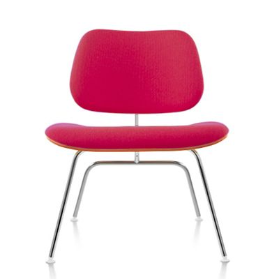 Eames Molded Plywood Lounge Chair with Metal Legs, Upholstered
