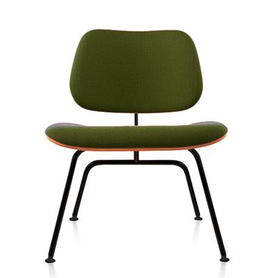 Eames Molded Plywood Lounge Chair with Metal Legs, Upholstered