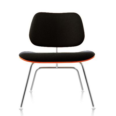 Eames Molded Plywood Lounge Chair with Metal Legs, Upholstered