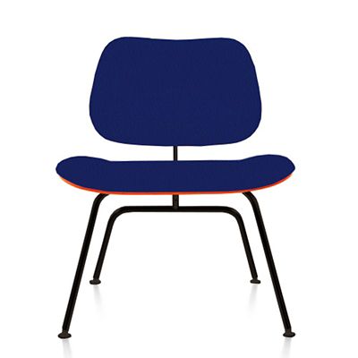 Eames Molded Plywood Lounge Chair with Metal Legs, Upholstered