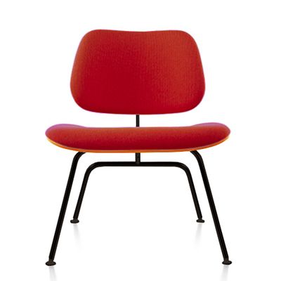 Eames Molded Plywood Lounge Chair with Metal Legs, Upholstered