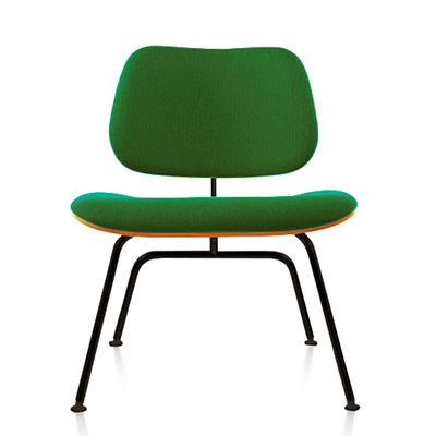 Eames Molded Plywood Lounge Chair with Metal Legs, Upholstered
