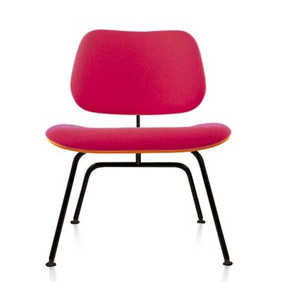 Eames Molded Plywood Lounge Chair with Metal Legs, Upholstered