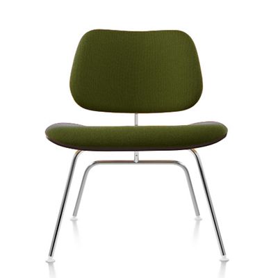 Eames Molded Plywood Lounge Chair with Metal Legs, Upholstered