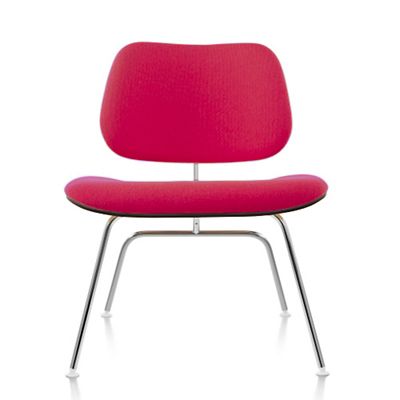 Eames Molded Plywood Lounge Chair with Metal Legs, Upholstered