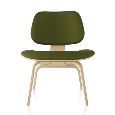Eames Molded Plywood Lounge Chair with Wood Legs, Upholstered