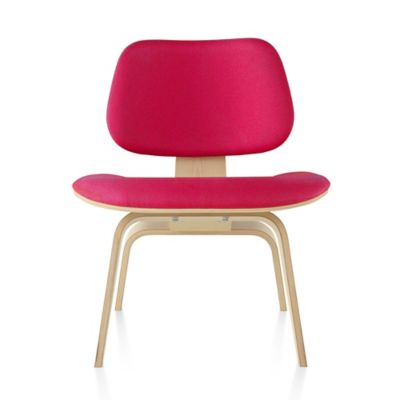 Eames Molded Plywood Lounge Chair with Wood Legs, Upholstered