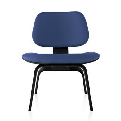 Eames Molded Plywood Lounge Chair with Wood Legs, Upholstered