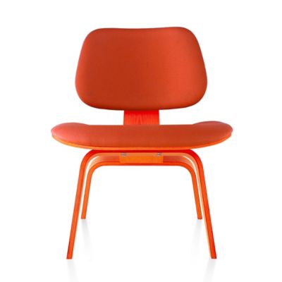 Eames Molded Plywood Lounge Chair with Wood Legs, Upholstered